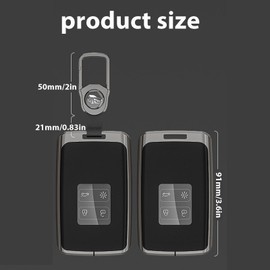 HARY Key Case - Premium for Zinc Alloy + TPU Car Key Cover for Clio, Megane, Kadjar, Captur & Dacia | With Keyring