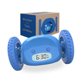 Clocky The Original Runaway Alarm Clock blue