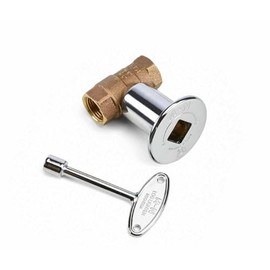 HPC Fire 3/4-Inch Straight Gas Fire Pit Shut Off Valve Kit (MSCB-HC), Polished Chrome Flange and Key