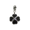 Kiola Designs Black Four Leaf Clover Pendant Zipper Pull Charm