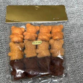 KCI Teddy Bears 12 PC Mini Flocked Fuzzy 1" Blow Mold Brown Sealed Package Taiwan