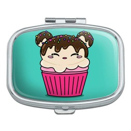 Cute Mouse Bear Ice Cream Cupcake with Sprinkles Rectangle Pill Case Trinket Gift Box