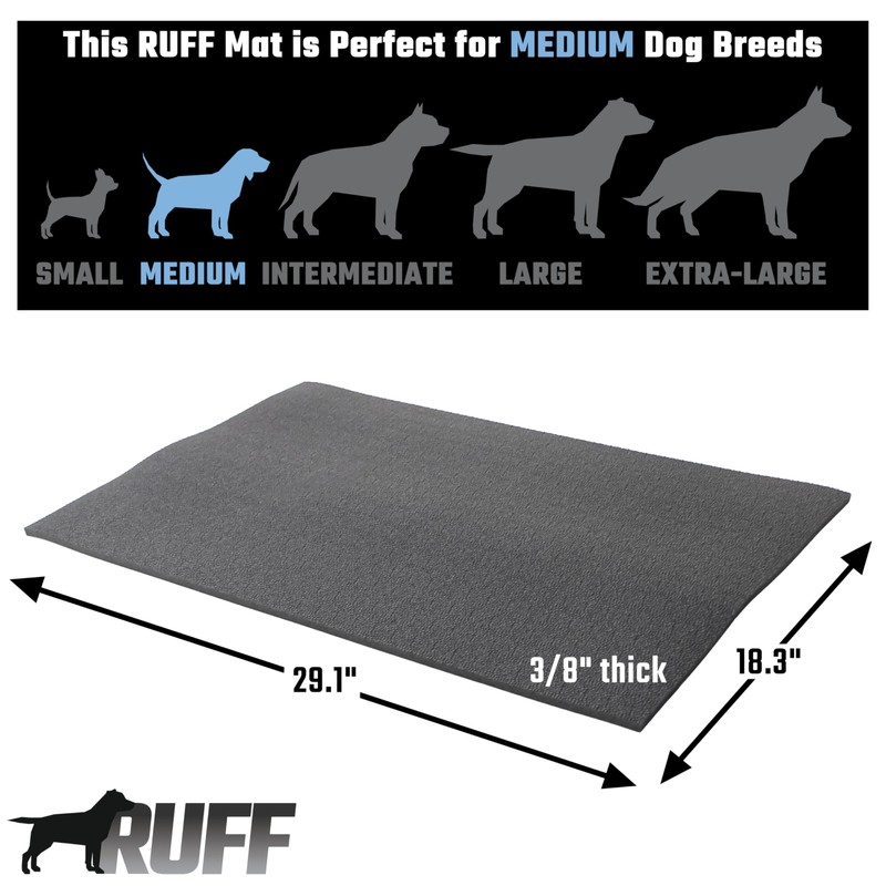 Uni Pro - Ruff Cushioned Dog Crate Mat, Black (Small)