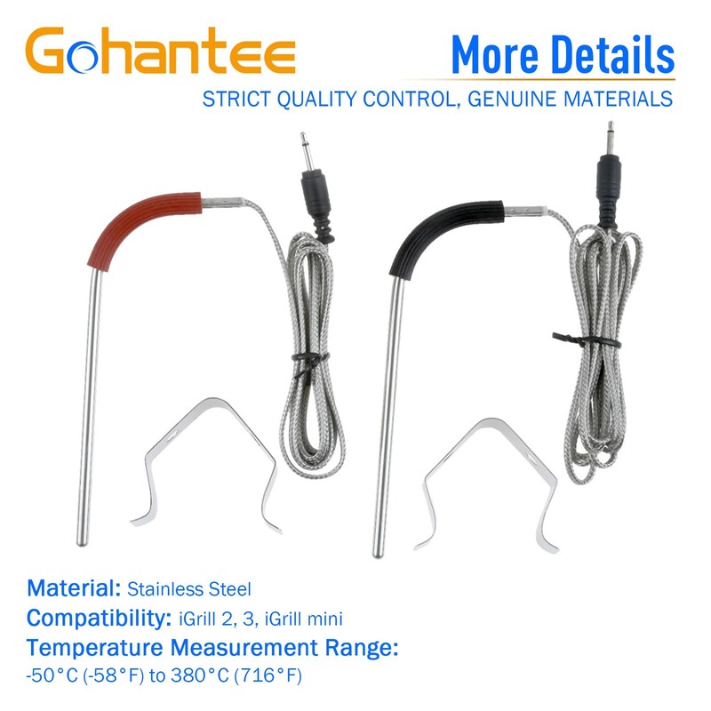 Gohantee 2-Pack Grill Probes Replacement for Weber Igrill 2, Igrill