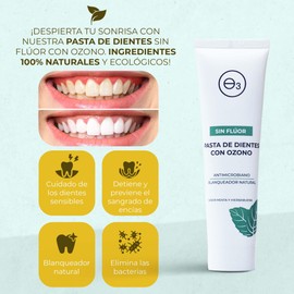 OZONO D'OR - Fluoride and Sulfate Free Toothpaste 100% Natural BIO with Ozone | Fluoride Free Whitening Toothpaste Sensitive Gums | Certified | Savings Pack 3 + 1 Free = 4 Units 100 ml (4) (4)