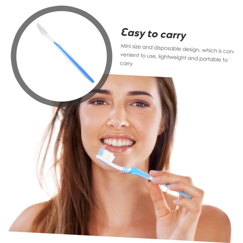 ULTECHNOVO 50pcs Reusable Travel Toothbrushes Soft Bristles for Camping and