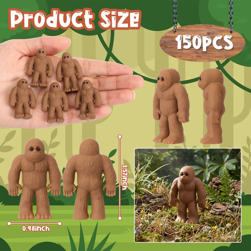 Chunful 50 Pcs Mini Bigfoot Figurines Sasquatch Party Favors,Classic
