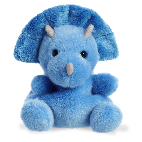 Aurora® Adorable Palm Pals™ Tank Triceratops™ Stuffed Animal - Pocket-Sized Fun - On-The-Go Play - Blue 5 Inches