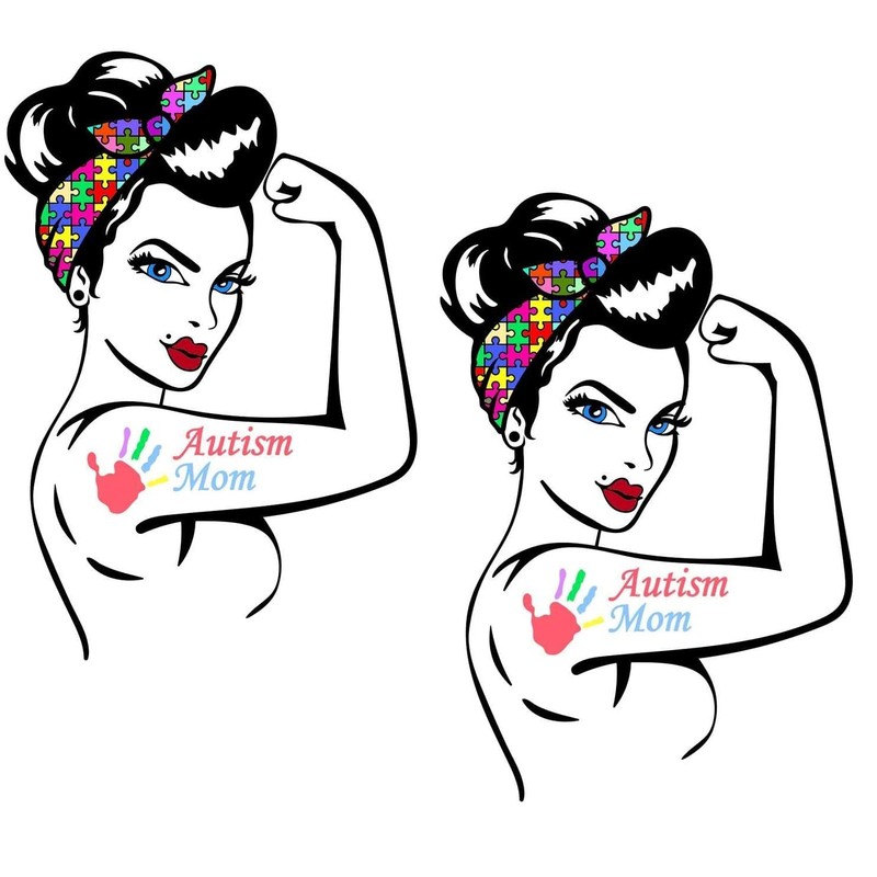 2pcs Autism Mom Sticker, Austim Mom Decals for Car Bumper,