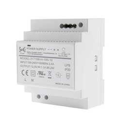 SeKi DIN Rail Power Supply H-100-12 - 12V - 7.1A - 85W DIN Rail - DIN Rail Power Supply, 85 Watt (7.1A)