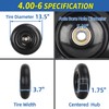 GICOOL 13" Wheelbarrow Tire, 4.00-6 Flat-free Solid Tire and Wheel,