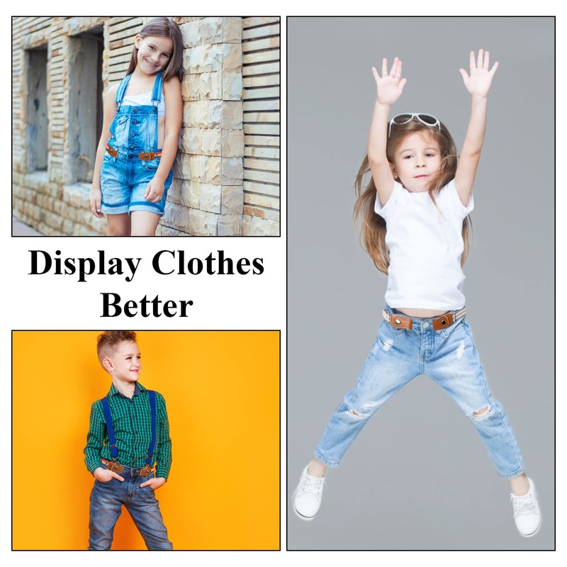 Kioiner 2 Pcs No Buckle Stretch Belt for Kids, Adjustable