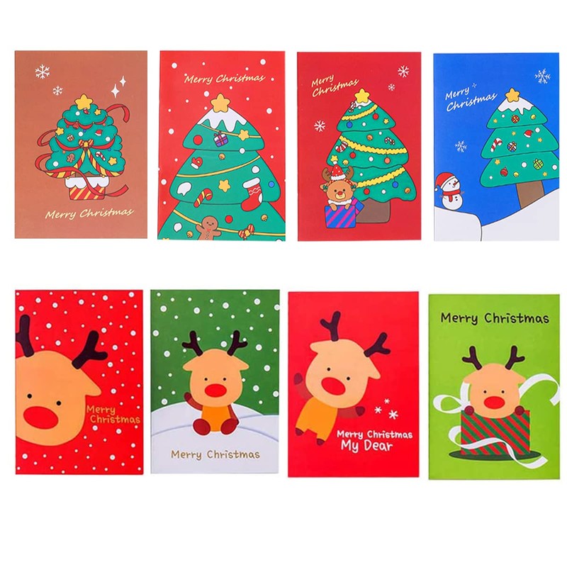 Osuter Christmas Notebook, Pack of 20 Mini Notepads, Small Cartoon