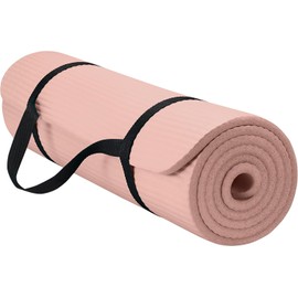 Gaiam Thick Yoga Mat, Exercise & Fitness Mat with Easy-Cinch Carrying Strap | Non-Slip NBR Foam | Joint Cushioning | Yoga, Pilates, Fitness & Floor
