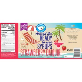 Strawberry Daiquiri Ready to Use Shaved Ice or Snow Cone Syrup Gallon (128 Fl. Oz)