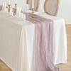 Newthinking 4 Packs Cheesecloth Table Runner, 10ft Pink Cheesecloth Table