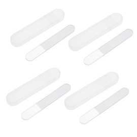 Ipetboom 4sets Nano Glass Nail Files Durable Manicure and Pedicure Tools for Natural Nails Easy to Carry with Cases for Home Salon Use