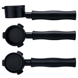 Normcore 54mm Bottomless Naked Portafilter Fits 54mm Breville Sage Machines, Titanium PVD Coating Portafilter Group Head with Black Anodized Aluminum Handle