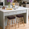 EVOLLER Waterproof Backless Bar Stool Covers Set of 2 Rectangle