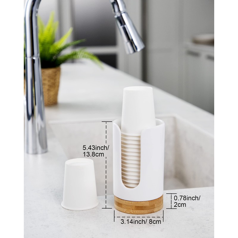 Viosuniu Ceramic Bathroom Cups Dispenser - 3-5 oz Disposable Paper