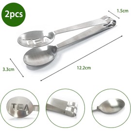 2 PCS Tea Bag Squeezer, Tea Bag Squeezer Tongs, Teabag Squeezer Tool Stainless Steel Tea Bag Holder Tea Tongs Strainer Clip Spoon for Gripping Tea Bags Ice Sugar Cubes, Tea Accessories for Tea Lovers.