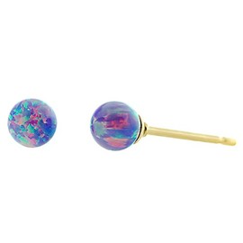 Trustmark 14-20 Gold Filled 4mm Lavender Synthetic Opal Ball Stud Post Earrings
