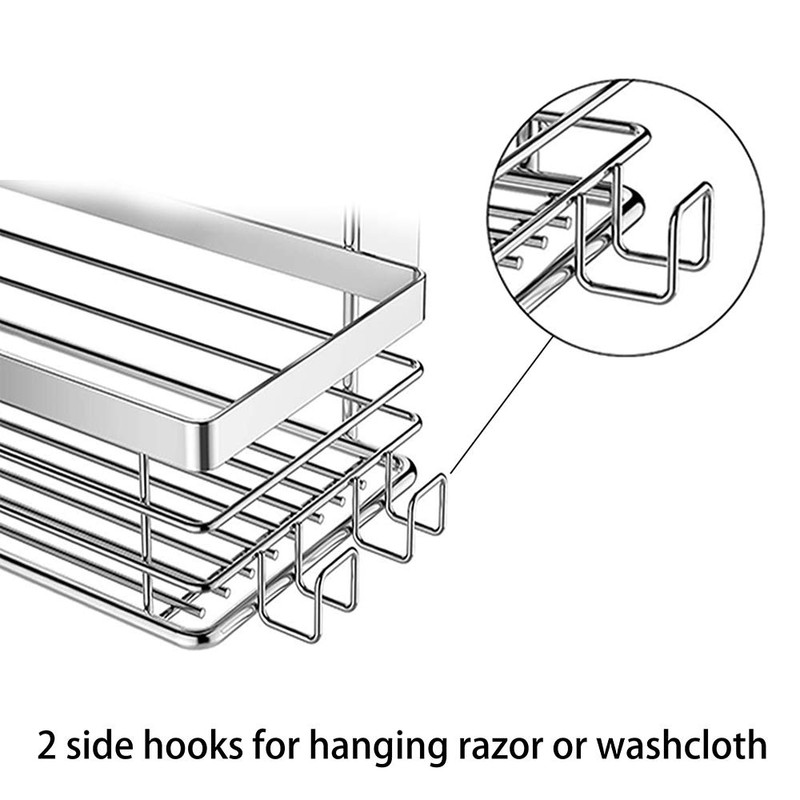 Orimade Adhesive Shower Caddy Soap Dish Holder Shelf with 5