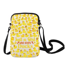 LEVLO Funny Duck Crossbody Bag Animal Lover Gift Just A Girl Who Loves Ducks Shoulder Bag Duck Lover Merchandise (Duck C Bag)