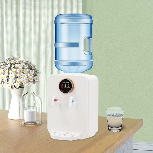 HUASHU 500ml Top Loading Hot Cold Water Dispenser Tabletop Countertop