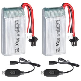ERYNK 2 Pack 7.4V 1500mAh 25C for Wltoys A959-B A969-B A979-B K929-B WLtoys 4WD High Speed RC Cars and Most 1/10, 1/12, 1/16 Scale RC Cars Trucks Rechargeable Li-ion Battery with SM-2P Joint