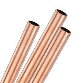 M METERXITY 3-Pack 200mm Copper Round Tube, 11mm OD 1mm Wall Thickness Copper Seamless Tubing for Construction/Machining/DIY Crafting, Metal Straight Pipe [0.43x0.04x7.87IN]