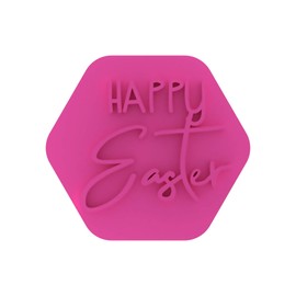 LissieLou Happy Easter Cookie Stamp Icing Fondant Embosser - Light Pink