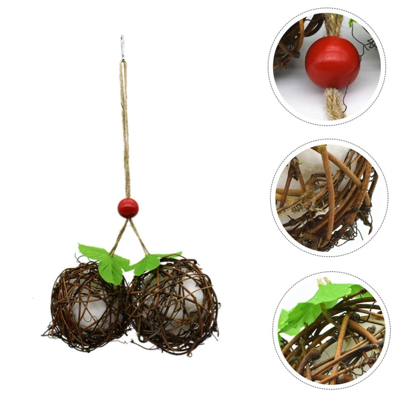 CIYODO Bird Toy Takraw Ball Stylish Nesting Material Attract Hummingbirds