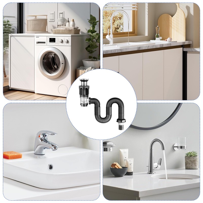 Sink Drain Fitting Kit, Drain Kitchen Sink Kit, Drain Hose