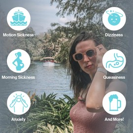 Blisslets Acupressure Relief Band - Cartagena Collection - Stylish Wellness Bracelets for Queasiness Relief | Travel, Pregnancy, Cruise (Smoke/Fog, Medium - 5 5/8" - 6 5/8")