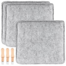 MAHIONG 6 PCS Needle Felting Kit, Needle Felting Pad, Felting Needle and Mat for Craft DIY Projects, 28.5 x 28 cm
