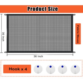 Fireplace Cover Screen Fireplace Baby Proofing 36"X30" Safety Mesh Cover Fire Place Guard Gate for Child Toddler and Pets, Black