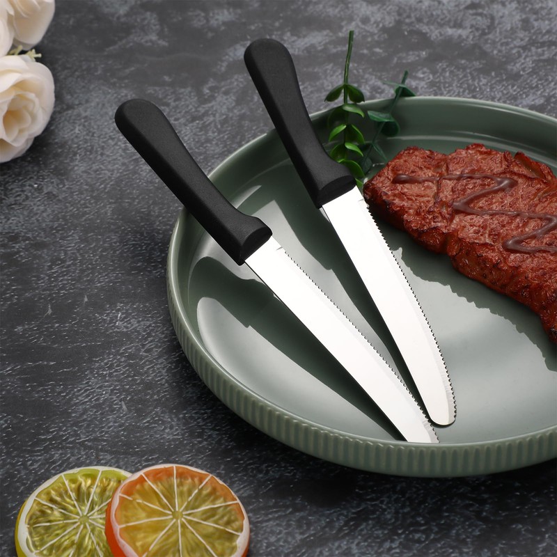 Zhehao 150 Pcs 8.39 Inches Steak Knife Sets Black Steak