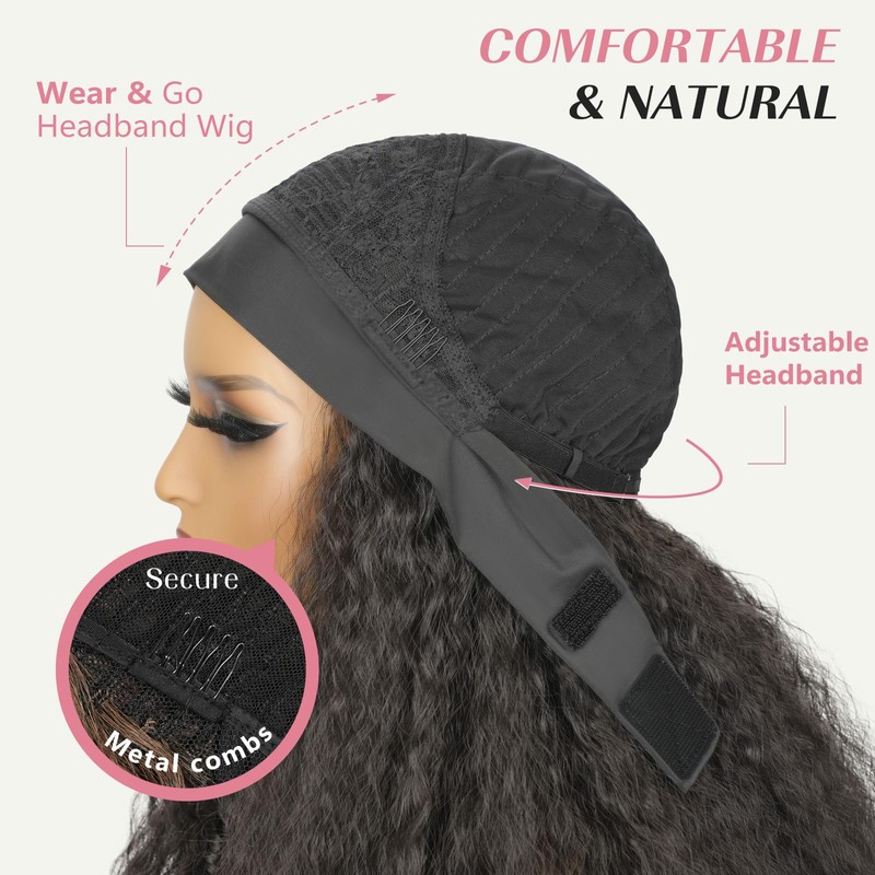 Afro Curly Synthetic Kinky Curly Wig Half Wig #2 24"