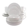 Elama Large Serving Bowls Dinnerware Set, 18 Piece, White