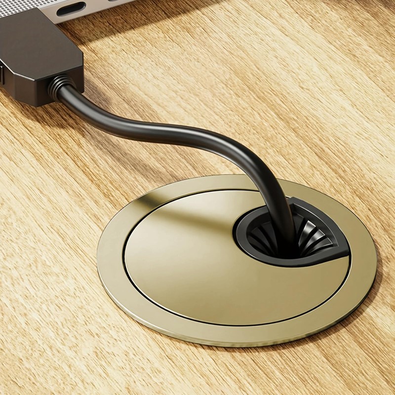 4Pcs Desk Plug Hole Cover, Desk Cable Grommet 60mm, Round