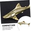 FUNOMOCYA Brass Shark Ornament Desktop Decoration Craft Aquarium Home Decor