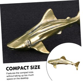 FUNOMOCYA Brass Shark Ornament Desktop Decoration Craft Aquarium Home Decor