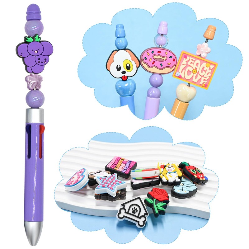 150Pcs Random Different Silicone Focal Bead for Pens Funny Keychain