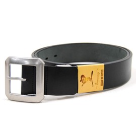 Sumeragi, Made in Japan, Genuine Leather, Single Piece Leather, Casual Belt, 1.5 inches (38 mm), Middle Buckle C, 37.4 inches (95 cm) Compatible, Black