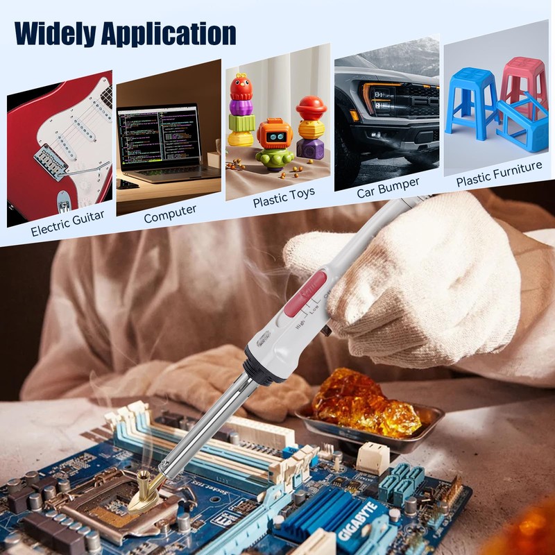 100W Plastic Welding Kit, 2-in-1 Plastic Welder & Soldering Iron