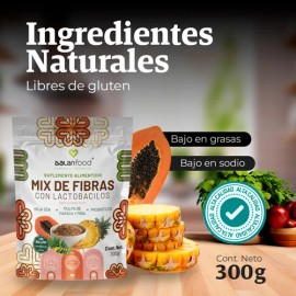 Concentrado de Fibra Natural con Probióticos y Lactobacilos Balanfood | Fibra con Papaya, Piña y Hoja de Sen | Suplemento de Fibra para Tránsito Intestinal, Microbiota Saludable y Digestión Ligera
