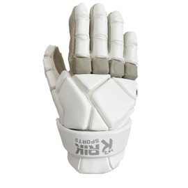 RIK SPORTS Pro-Men Lacrosse Gloves – High-Density Padding, Enhanced Grip, Quick-Drying, Protective fit with an Extended Cuff, Flexible, and Lightweight Design.(White, X-Large)