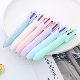 30 Pack 6 in 1 Multicolor Ballpoint Pens 6 Color Retractable Ballpoint Pen Multicolor Pens Fine Point Pastel Pens for Office School Supplies Students Children Kids Gift