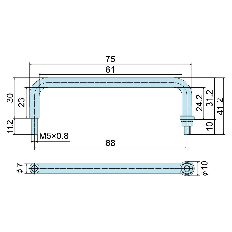 Joe Prince Takeshita Stainless Steel Round Bar Pull (with Studs)